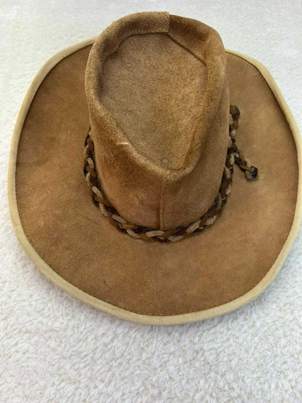 Vintage Henschel Skullys Mens Suede Leather Cowboy Hat Brown Medium Western